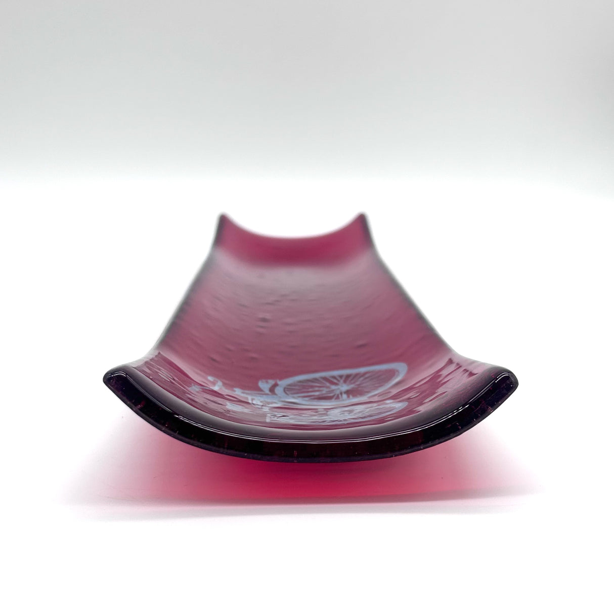 Bike 17" Fused Glass Channel Platter * Made to Order