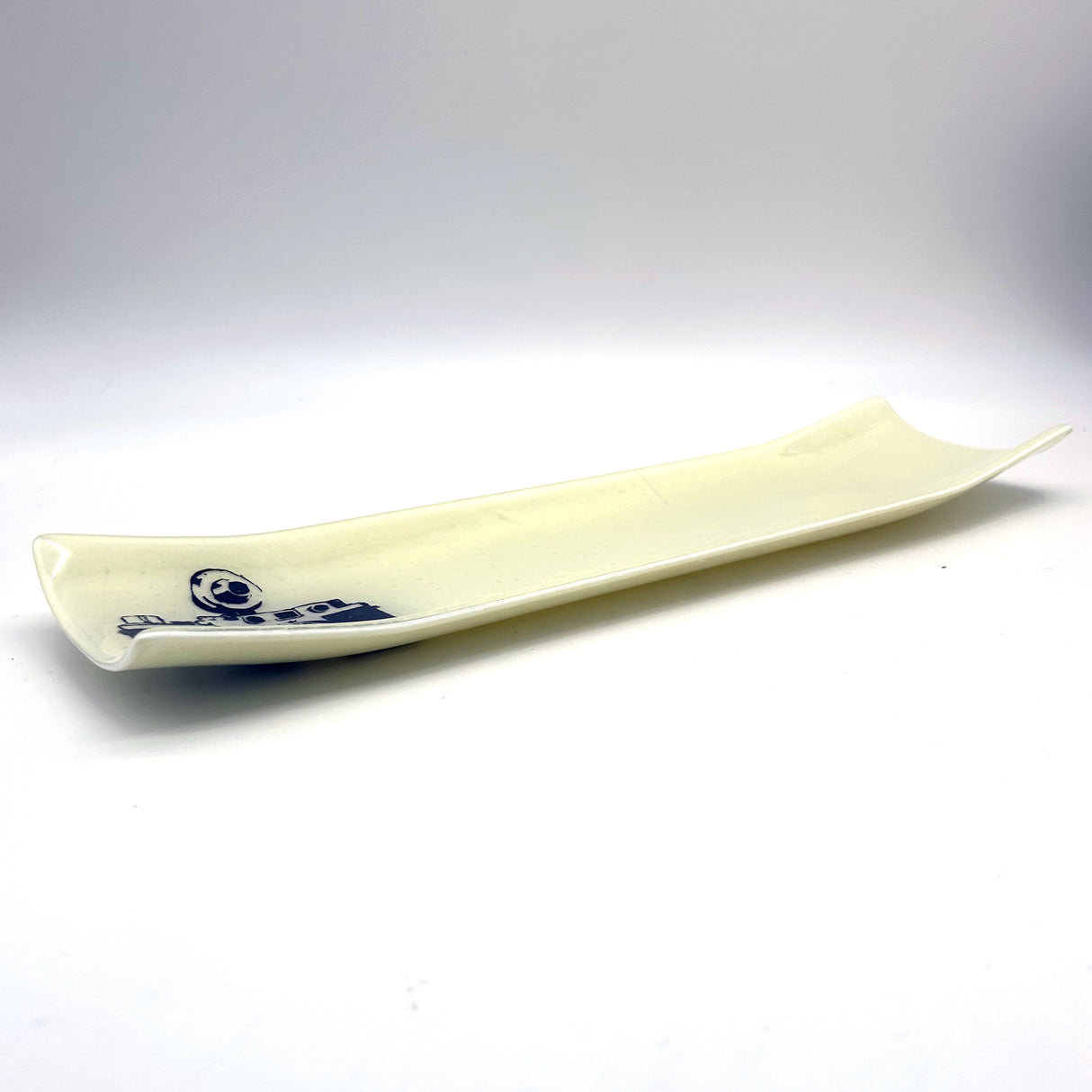 Camera 17" Fused Glass Channel Platter * Made to Order