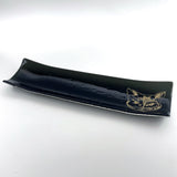 Black Cat 17" Fused Glass Channel Platter * Made to Order