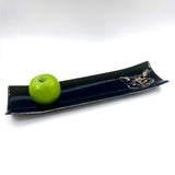 Black Cat 17" Fused Glass Channel Platter * Made to Order