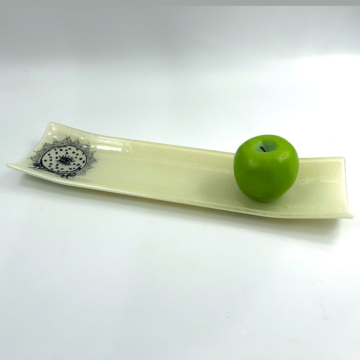Crystal Ball 17" Fused Glass Channel Platter * Made to Order
