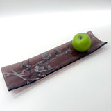 Cherry Blossom 17" Fused Glass Channel Platter * Made to Order