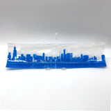 Chicago Skyline 17" Fused Glass Channel Platter * Made to Order