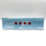 Chicago Flag 17" Fused Glass Channel Platter * Made to Order
