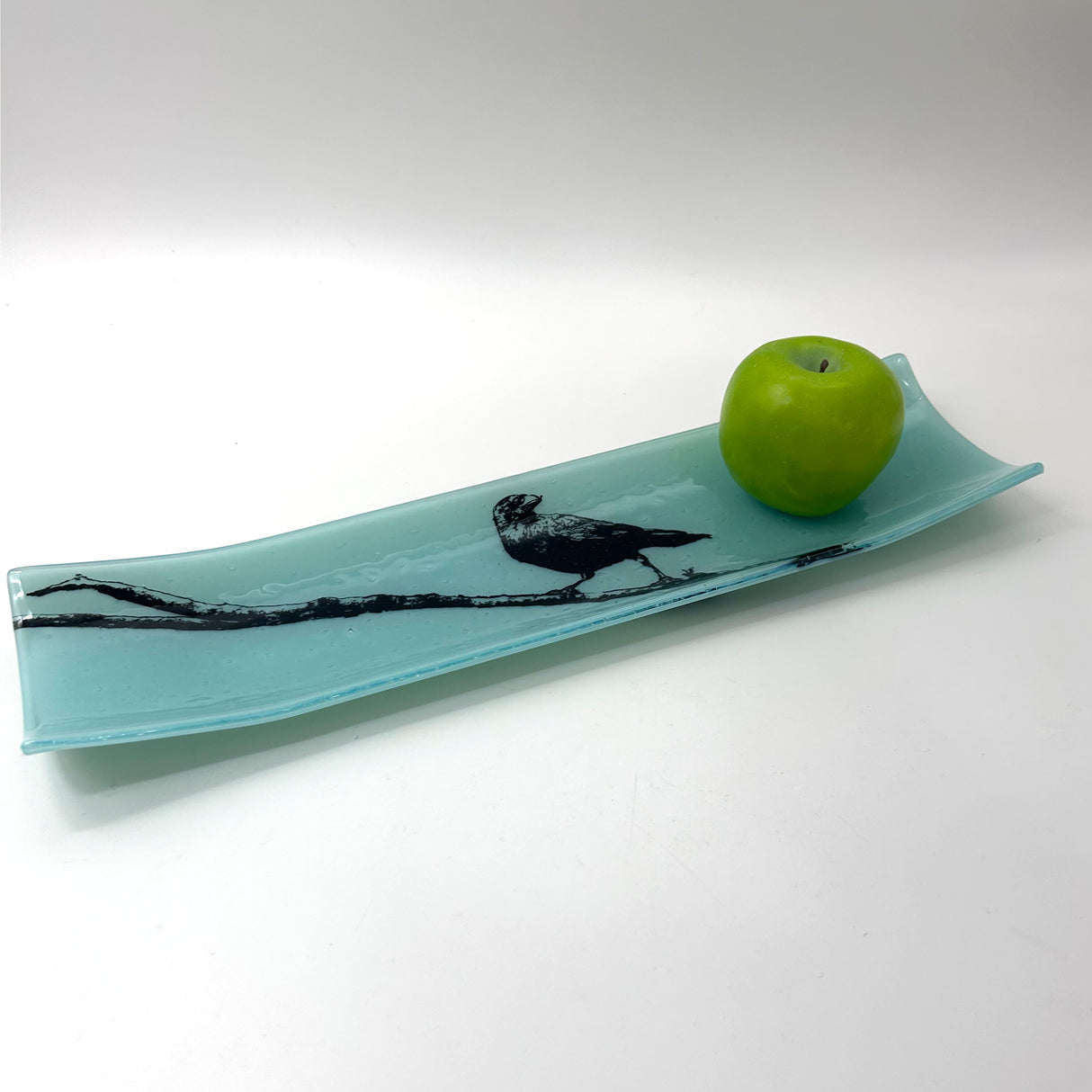 Crow17" Fused Glass Channel Platter * Made to Order