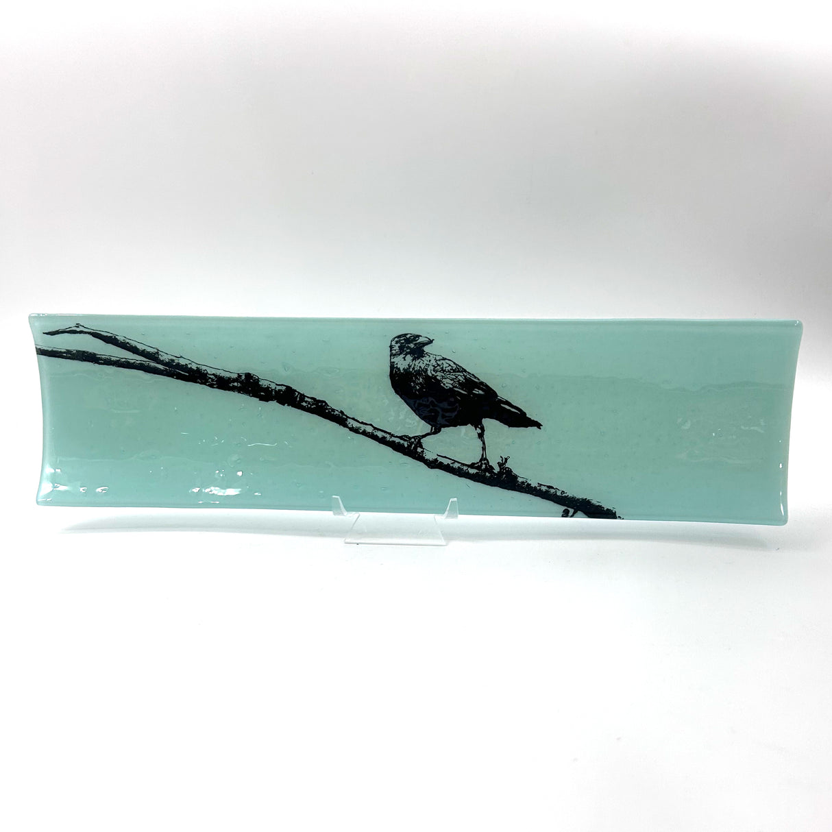 Crow17" Fused Glass Channel Platter * Made to Order