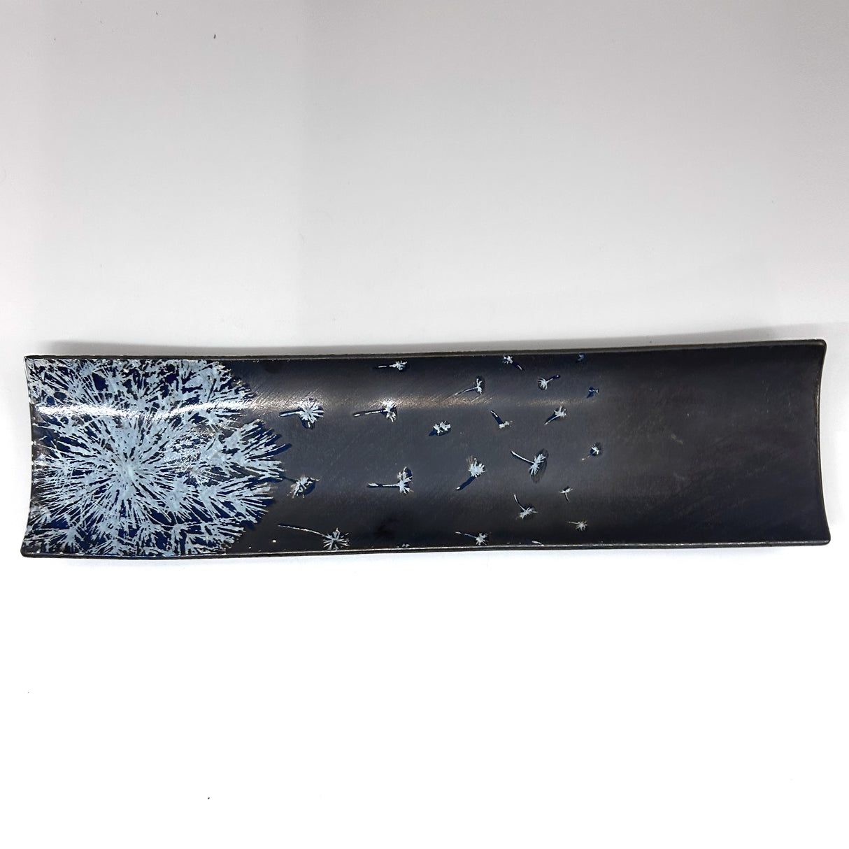 Dandelion 17" Fused Glass Channel Platter * Made to Order