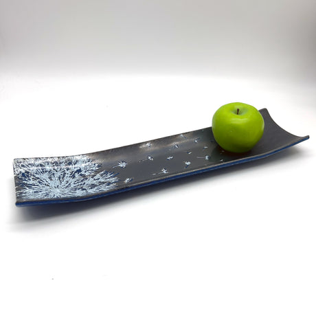 Dandelion 17" Fused Glass Channel Platter * Made to Order