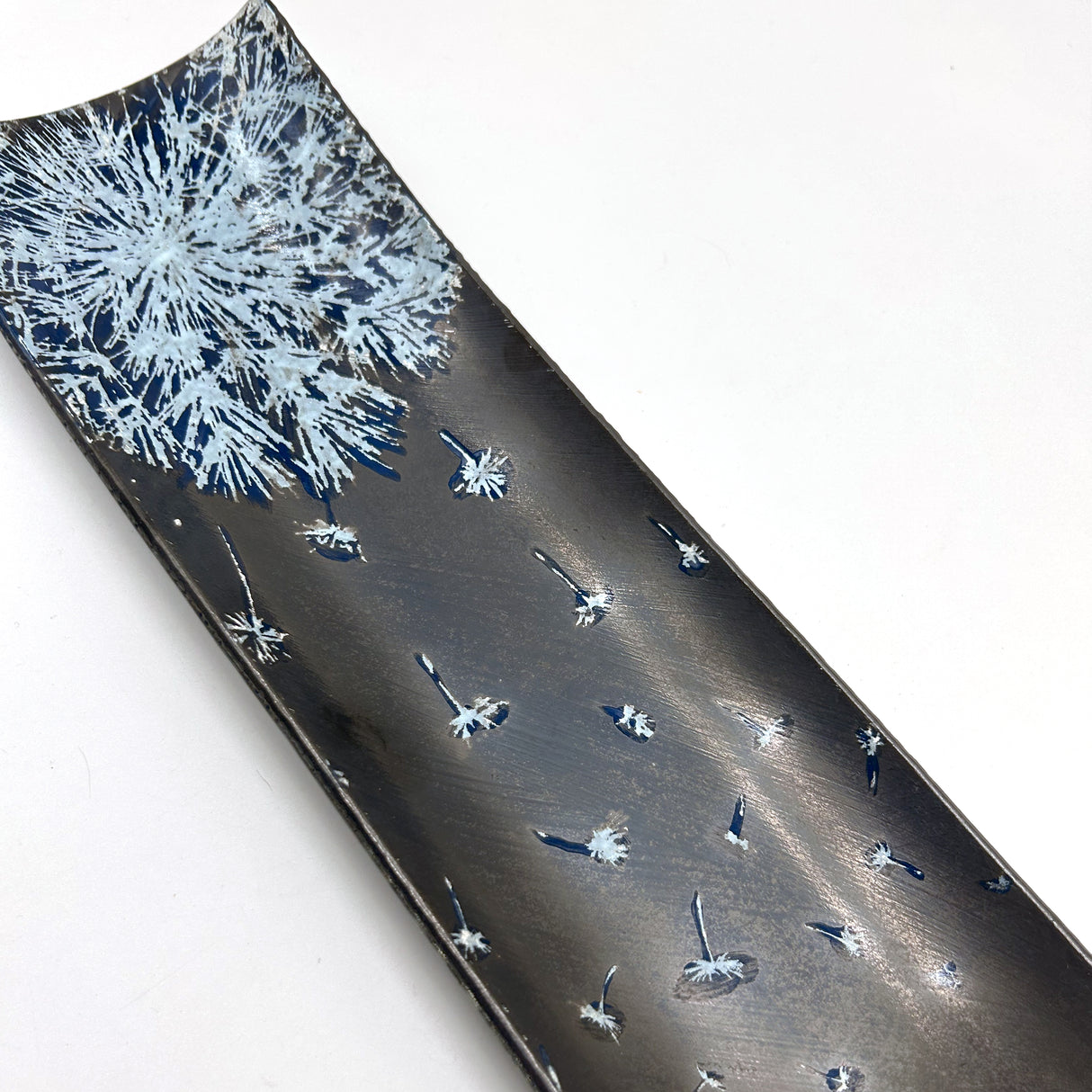 Dandelion 17" Fused Glass Channel Platter * Made to Order