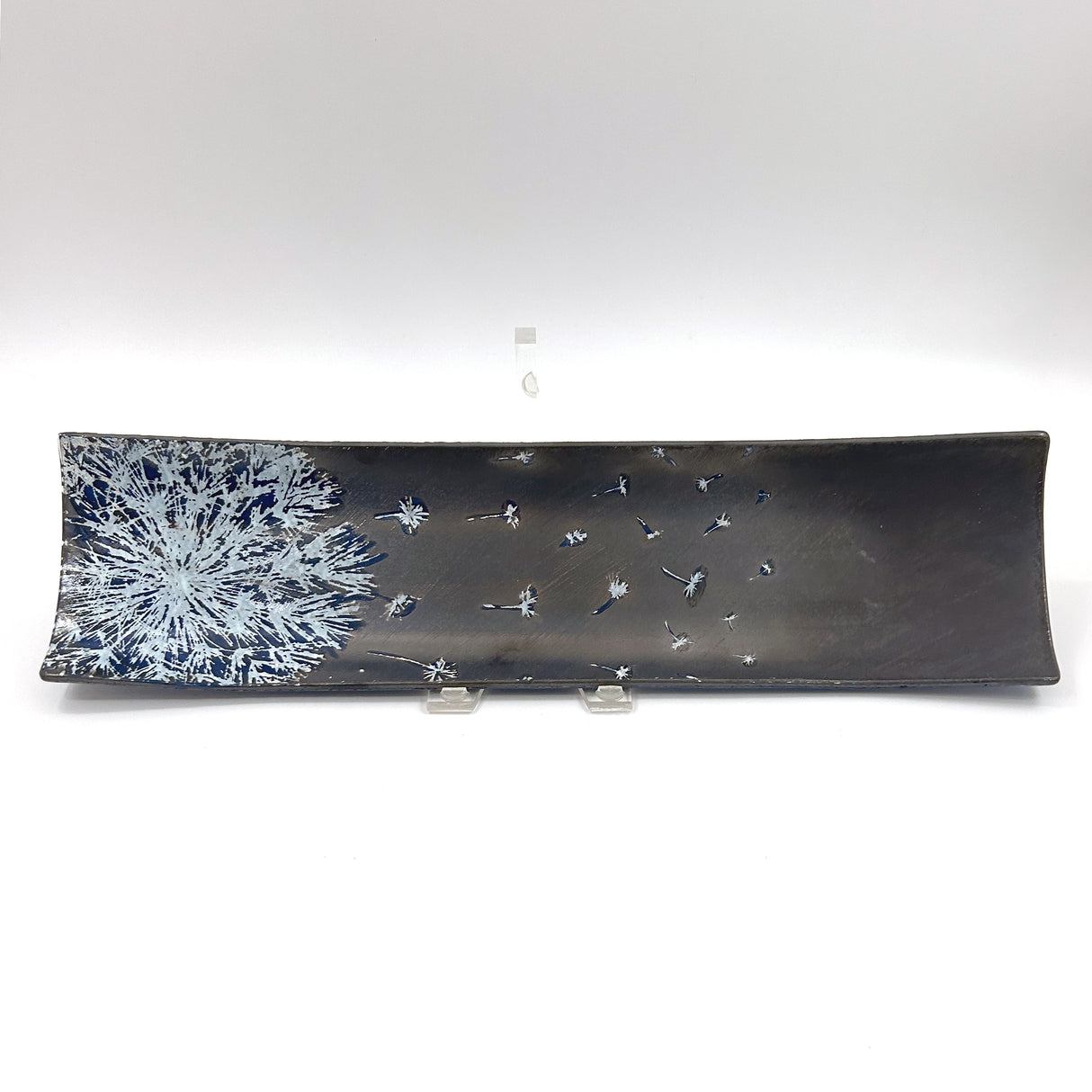 Dandelion 17" Fused Glass Channel Platter * Made to Order