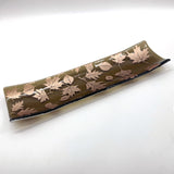 Falling Leaves Autumn 17" Fused Glass Channel Platter * Made to Order