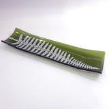 Fern Leaf 17" Fused Glass Channel Platter * Made to Order