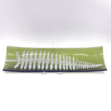 Fern Leaf 17" Fused Glass Channel Platter * Made to Order