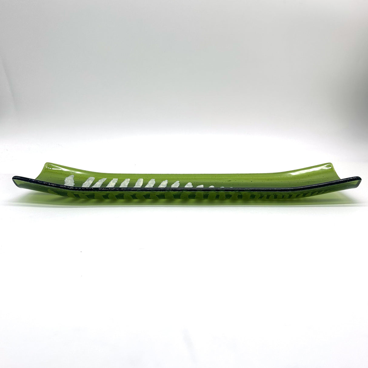 Fern Leaf 17" Fused Glass Channel Platter * Made to Order