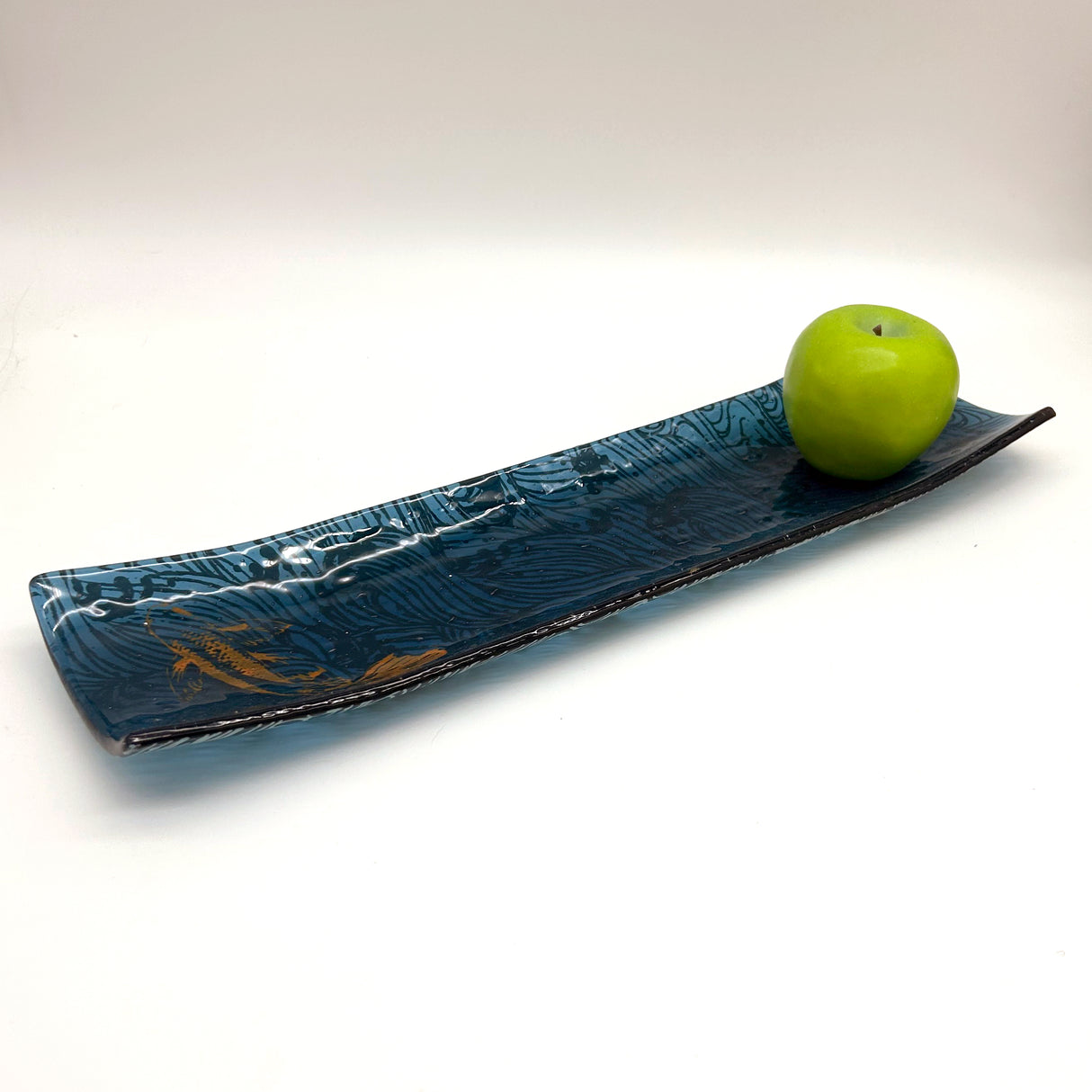 Koi 17" Fused Glass Channel Platter * Made to Order