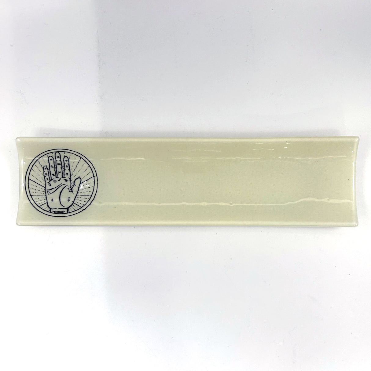 Palmistry 17" Fused Glass Channel Platter * Made to Order