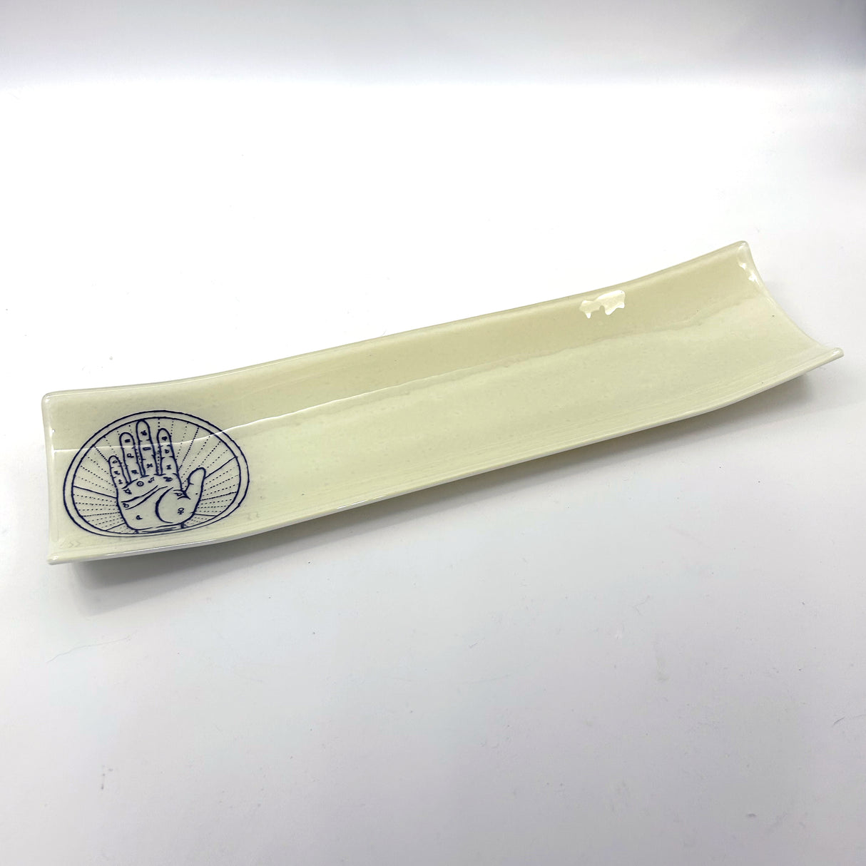 Palmistry 17" Fused Glass Channel Platter * Made to Order