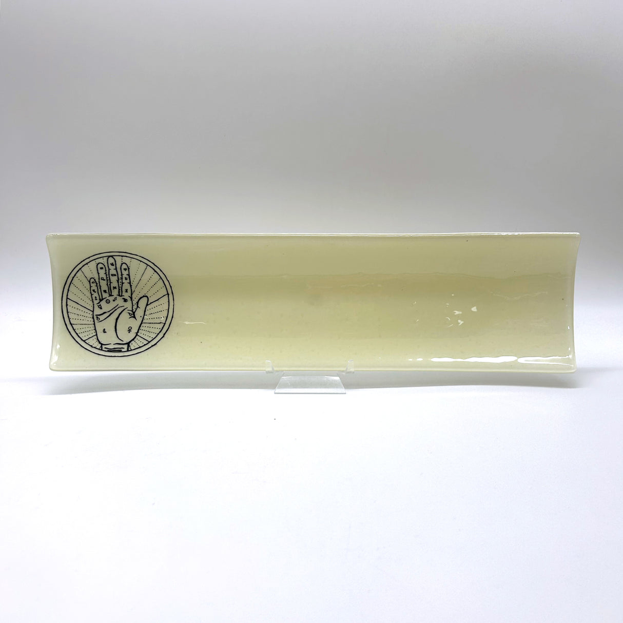 Palmistry 17" Fused Glass Channel Platter * Made to Order