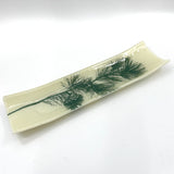 Pine Bough 17" Fused Glass Channel Platter * Made to Order