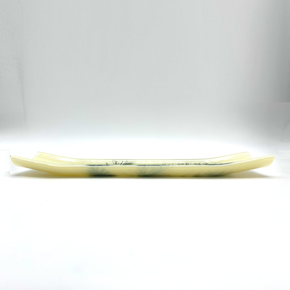 Pine Bough 17" Fused Glass Channel Platter * Made to Order