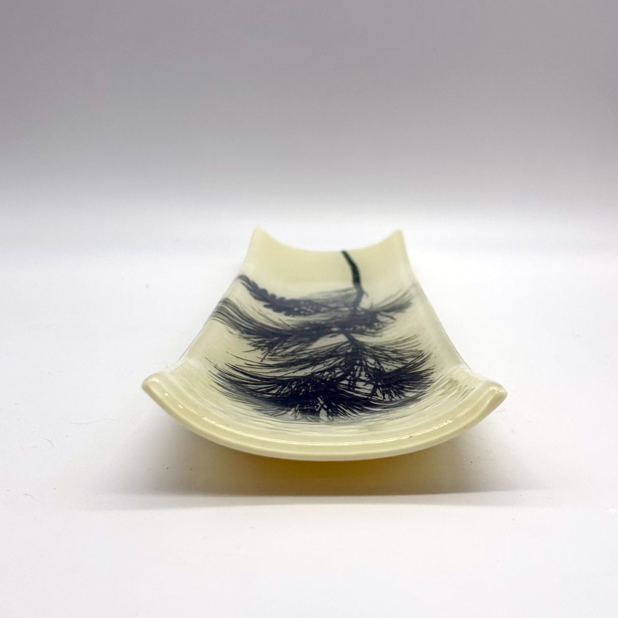 Pine Bough 17" Fused Glass Channel Platter * Made to Order