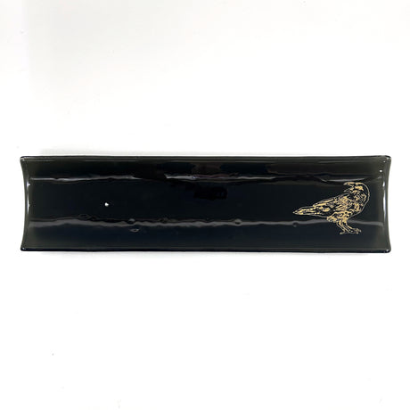 Raven 17" Fused Glass Channel Platter * Made to Order