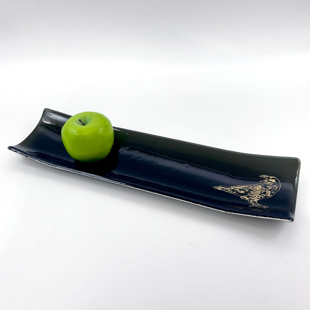 Raven 17" Fused Glass Channel Platter * Made to Order