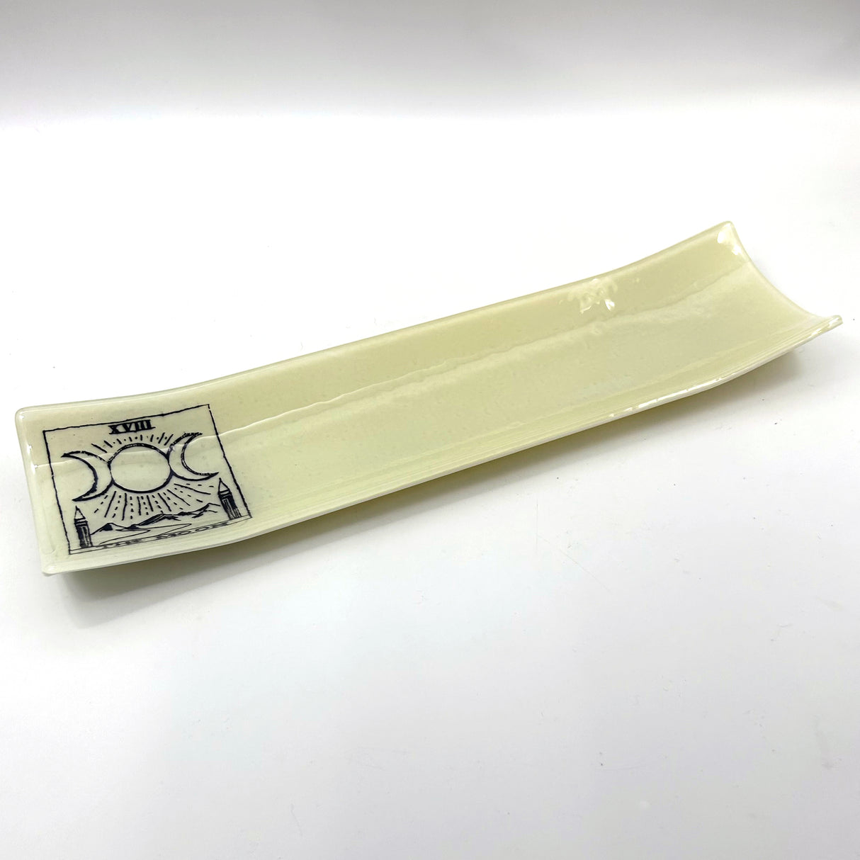 Tarot Card 17" Fused Glass Channel Platter * Made to Order