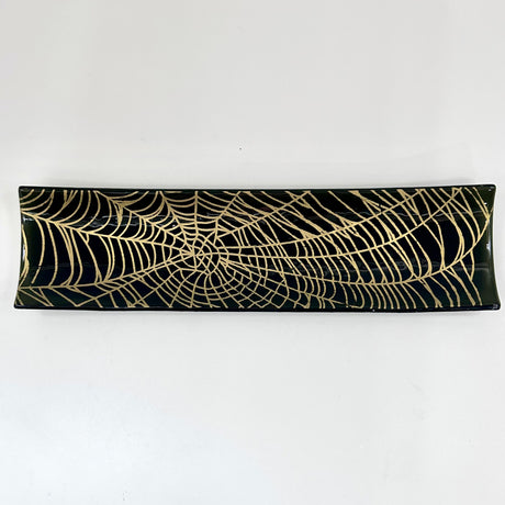 Mystical Web 17" Fused Glass Channel Platter * Made to Order