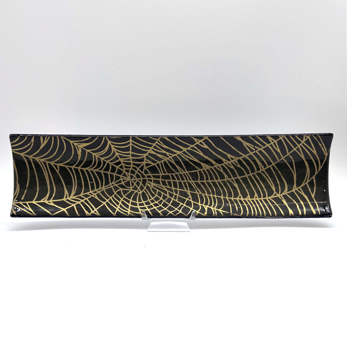 Mystical Web 17" Fused Glass Channel Platter * Made to Order