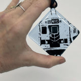 New York City Subway A Train Fused Glass 2.25" Ornament