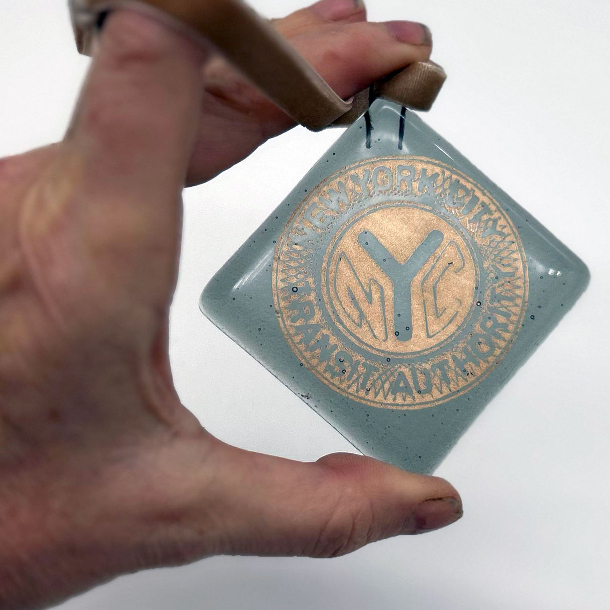 New York City MTA Token Fused Glass 2.25" Ornament