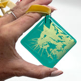 Fancy Cat (Suki) Handmade 2.25" Fused Glass Ornament