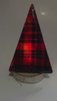 Christmas Tree Fused Glass Candle Stand  - Plaid
