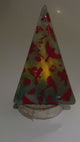 Christmas Tree Fused Glass Candle Stand  - Cardinals