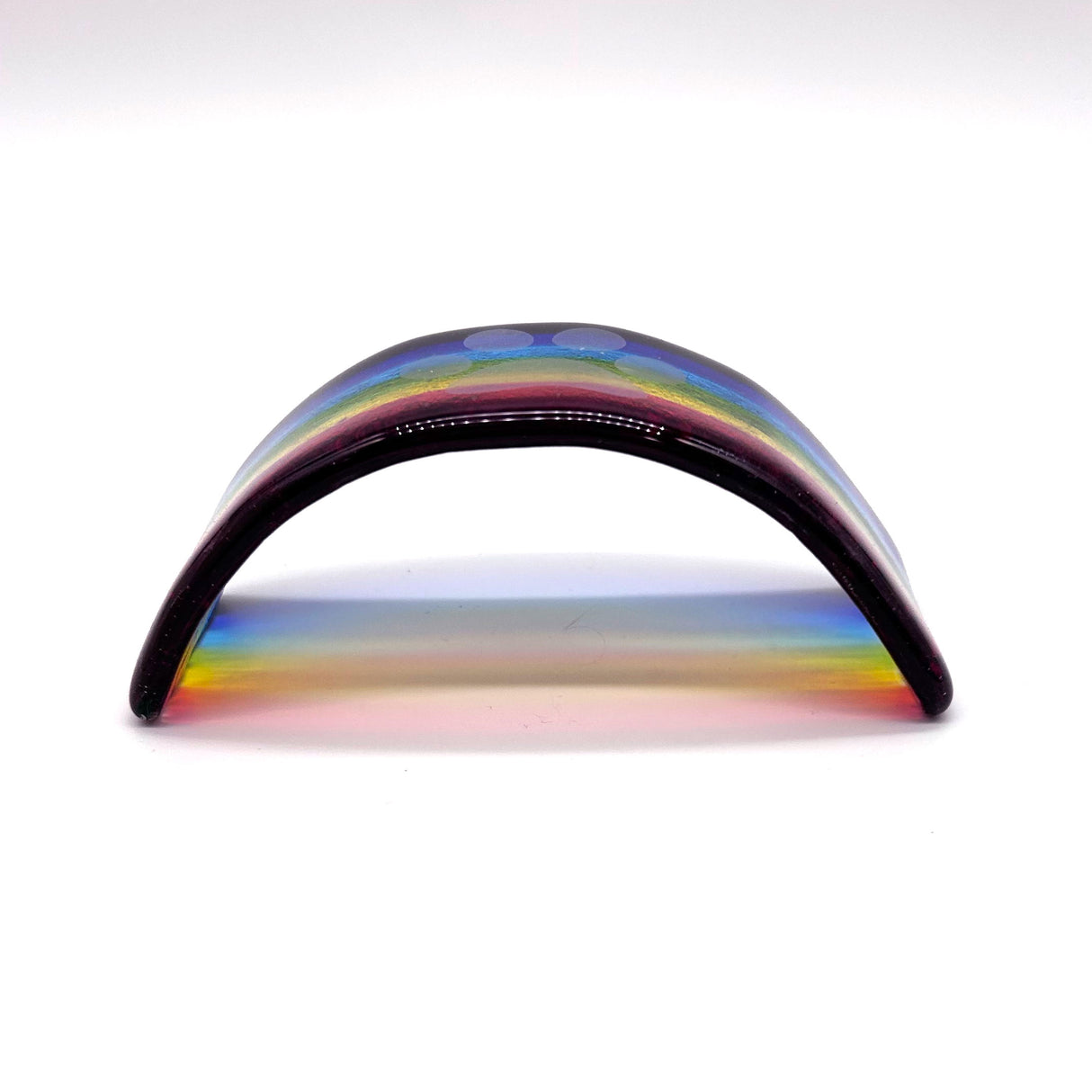 Pawprint Rainbow Fused Glass Bridge Pet Memorial - Mini