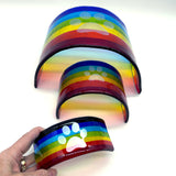 Pawprint Rainbow Bridge Pet Memorial - 3 sizes, personalization options