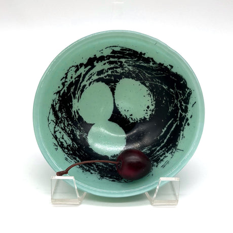Bird's Nest Fused Glass 5" Small Bowl