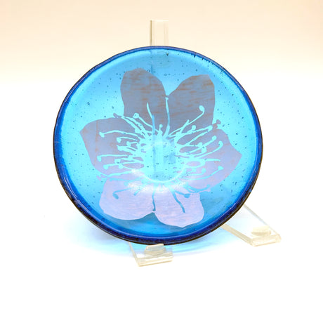 Cherry Blossom Fused Glass 5" Small Bowl