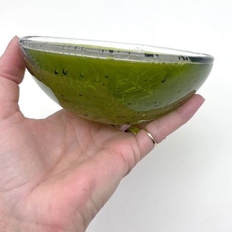 Fern Leaves Fused Glass 5" Small Bowl