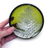 Fern Leaves Fused Glass 5" Small Bowl