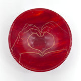 Heart Hands Fused Glass 5" Small Bowl