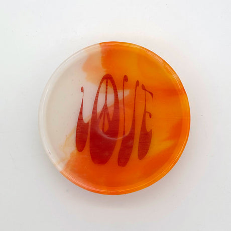 Peace Love Hippy Fused Glass 5" Small Bowl