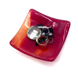 Black Heart Handmade 2.75" Fused Glass Small Dish