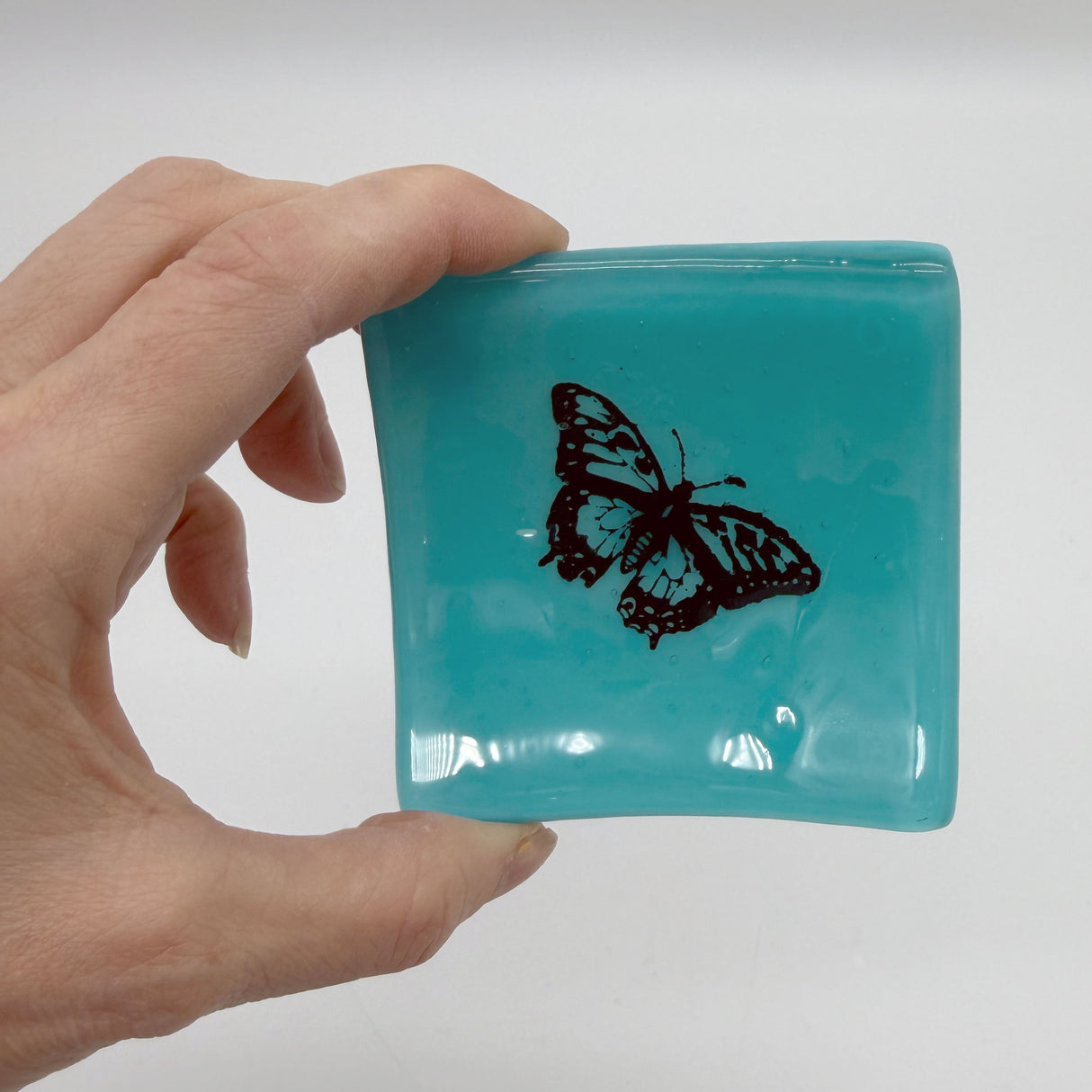 Butterfly 2.75" Fused Glass Small Dish