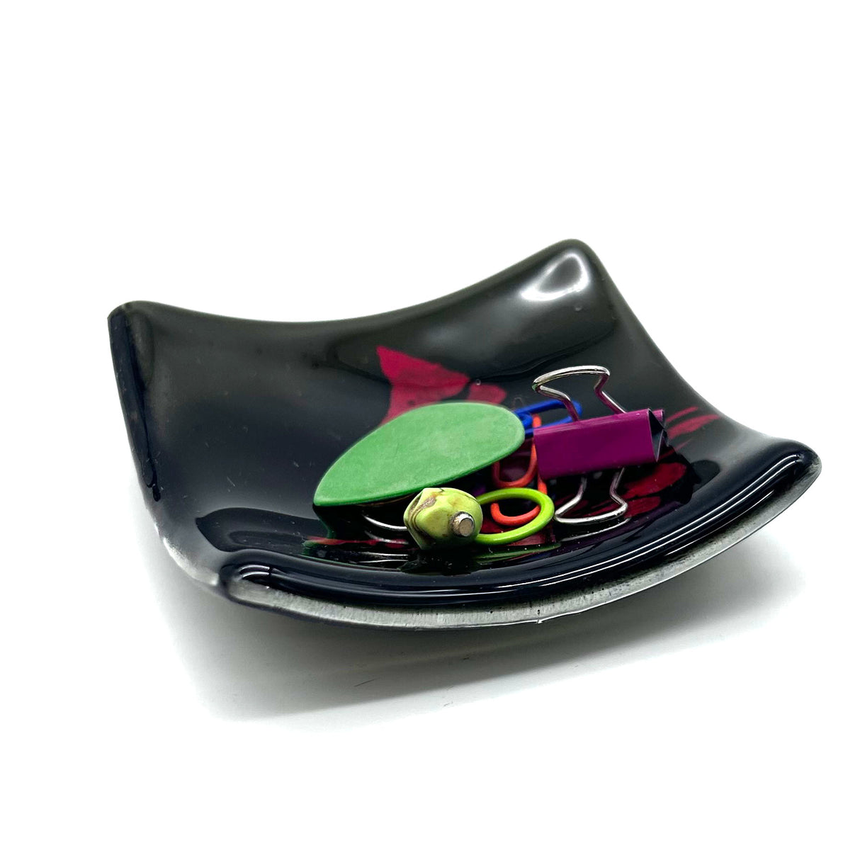 Cardinal Handmade 2.75" Fused Glass Small Dish