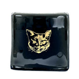 Black Cat Handmade 2.75" Fused Glass Small Dish