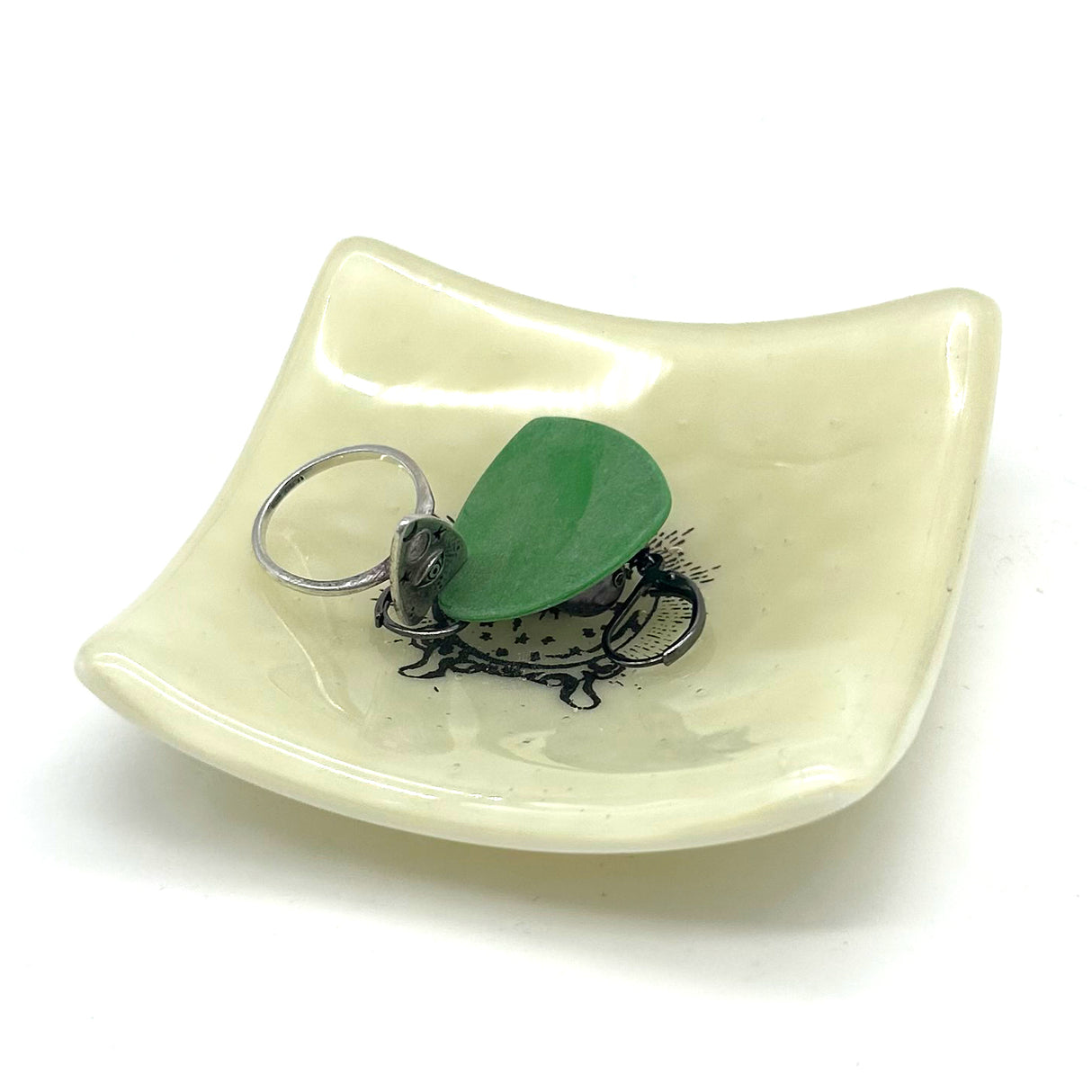 Crystal Ball Handmade 2.75" Fused Glass Small Dish