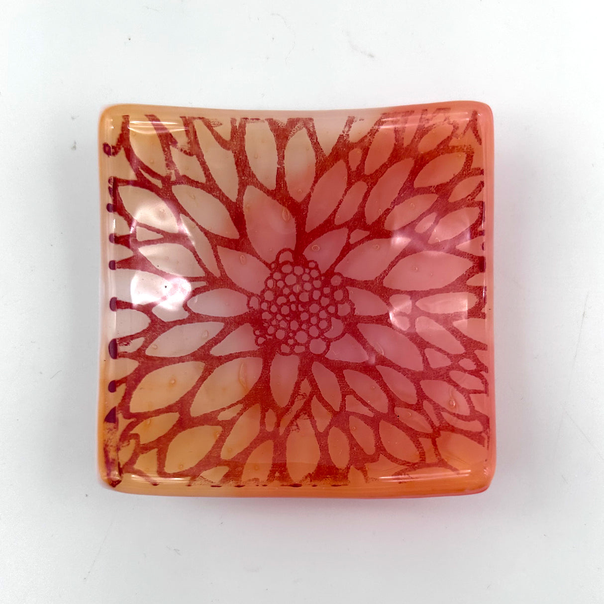 Dahlia Handmade 2.75" Fused Glass Small Dish