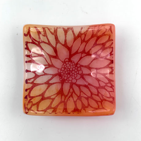 Dahlia Handmade 2.75" Fused Glass Small Dish